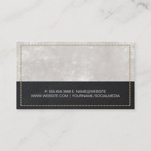 レザーステッチ | 実在不動産建物 名刺 (裏面)