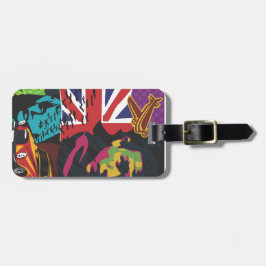 レザーストラップ付きコラージュ荷物タグ ラゲッジタグ