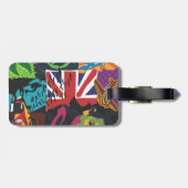 レザーストラップ付きコラージュ荷物タグ ラゲッジタグ (裏面横)