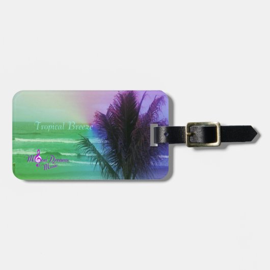 レザーストラップ付きトロピカルブリーズラゲッジタグ ラゲッジタグ (正面横)