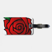 レザーストラップ付きレッドローズラゲッジタグ ラゲッジタグ (裏面横)