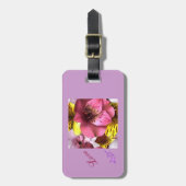 レザーストラップ付き愛と花の荷物タグ ラゲッジタグ (正面縦)