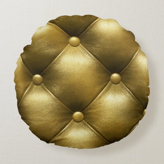 レザーソファエレガンス：豪華な室内装飾。 ラウンドクッション (正面)