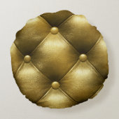 レザーソファエレガンス：豪華な室内装飾。 ラウンドクッション (裏面)