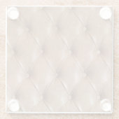 レザーソファ：テクスチャ付き背景 ガラスコースター (裏面)