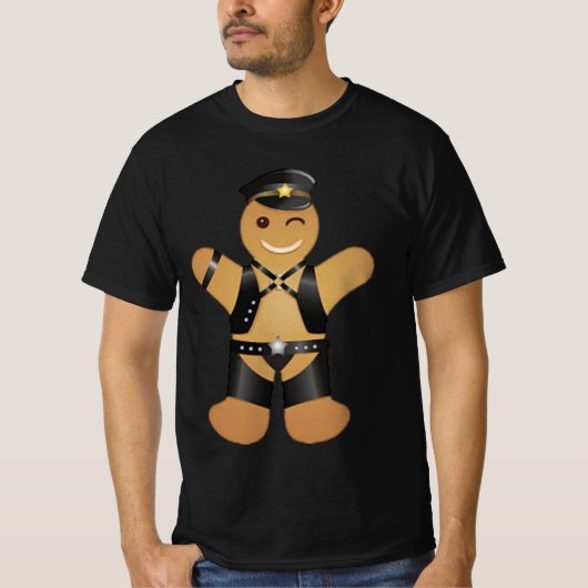 レザーダディーソンバイクバイクもしくは自転車に乗る人 おもしろい Tシャツ (正面)