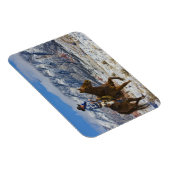 レザーチャップを着た馬のカウボーイ マグネット (右側)