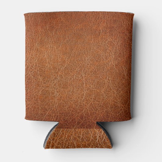 レザーテクスチャクローズアップ詳細 缶クーラー (正面)