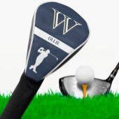 レザーテクスチャパーソナライズされたイニシャルゴルフスイング ゴルフヘッドカバー