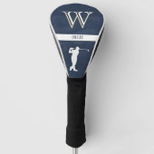 レザーテクスチャパーソナライズされたイニシャルゴルフスイング ゴルフヘッドカバー (正面)