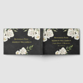 レザーテクスチャフローラリタイアメントパーティーゴールドフォイル ゲストブック (全面)