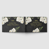 レザーテクスチャフローラ誕生日パーティーゴールドフォイル ゲストブック (全面)