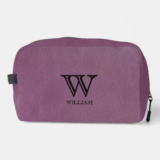 レザーテクスチャブラックモノグラム名 ドップキット (正面)