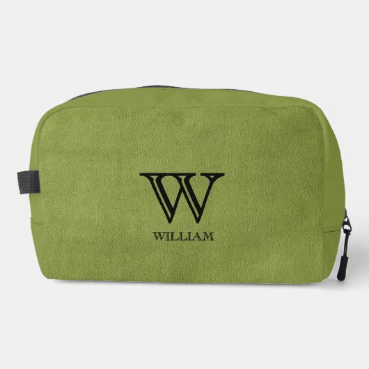 レザーテクスチャブラックモノグラム名 ドップキット (正面)