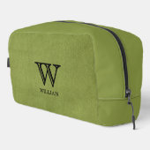 レザーテクスチャブラックモノグラム名 ドップキット (右コーナー)