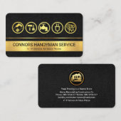 レザーテクスチャ金ゴールドストライプレイヤ 名刺 (正面/裏面)