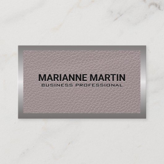 レザーテクスチャ |メタル縁ど 名刺 (正面)