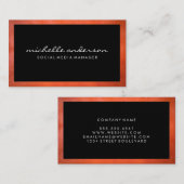 レザーテクスチ縁どャ |黒 名刺 (正面/裏面)