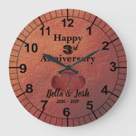 レザーテーマ 3 周年記念結婚記念日 時計