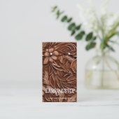 レザーデザインウエスタンパターンイヤリングカード 名刺 (スタンド正面)