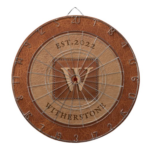 レザートーン タン チェストナット ブラウン ダーツボード (正面)