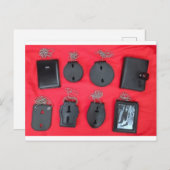 レザーネックチェーンバッジホルダー、ネック財布 ポストカード (正面/裏面)