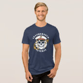 レザーネック退役軍人戦術ドクロエンブレム トライブレンドTシャツ (正面全面)