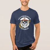 レザーネック退役軍人戦術ドクロエンブレム トライブレンドTシャツ (正面)