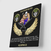 レザーネック スクエア壁時計 (傾斜)