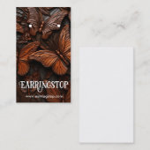 レザーバタフライデザイン模様イヤリングカード 名刺 (正面/裏面)