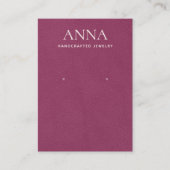 レザーバーガンディーイヤリングディスプレイ 名刺 (正面)