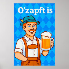 レザーパンツの漫画ウェイターとビール ポスター