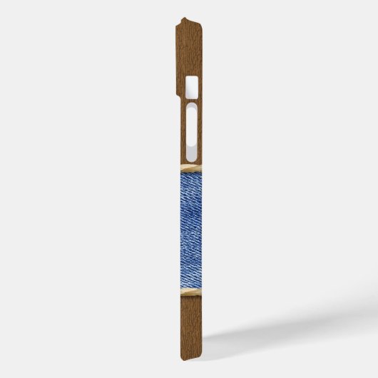 レザーパーソナライズされたとデニムルック Case-Mate iPhoneケース (裏面 / 左)