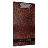 レザーパーソナライズされたフェイクブラウンエンボス クリップボード (右)