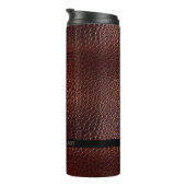 レザーパーソナライズされたフェイクブラウンエンボス タンブラー (回転右)