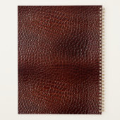 レザーパーソナライズされたフェイクブラウンエンボス プランナー手帳 (裏面)