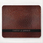 レザーパーソナライズされたフェイクブラウンエンボス マウスパッド (正面)