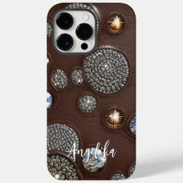 レザーパーソナライズされた抽象芸術フェイクミニマリスト Case-Mate iPhone 14 PRO MAXケース