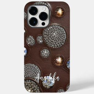 レザーパーソナライズされた抽象芸術フェイクミニマリスト Case-Mate iPhone 14 PRO MAXケース