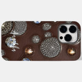 レザーパーソナライズされた抽象芸術フェイクミニマリスト Case-Mate iPhoneケース (裏面 (横))