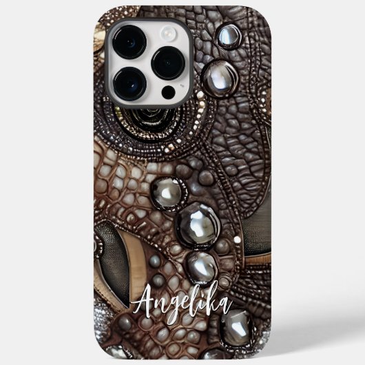 レザーパーソナライズされた抽象芸術フェイクミニマリスト Case-Mate iPhoneケース (裏面)