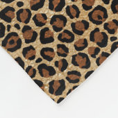 レザーヒョウヴィンテージモダンボホシックモノグラム フリースブランケット (角)