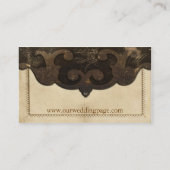 レザービクトリアンスチームパンク結婚のウェブサイトカード エンクロージャーカード (裏面)