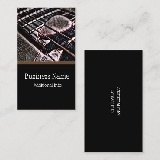 レザービジネスカード2のギター弦 名刺 (正面/裏面)