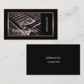 レザービジネスカード4のギター弦 名刺 (正面/裏面)