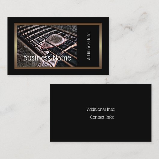 レザービジネスカード4のギター弦 名刺 (正面/裏面)