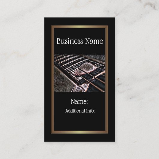 レザービジネスカード5のギター弦 名刺 (正面)