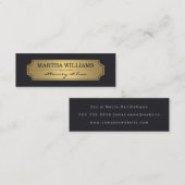 レザーフェイクの背景を持つ金ゴールドフレーム スキニー名刺 (正面/裏面)