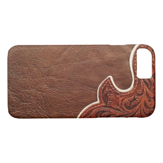 レザーフェイクウェスタンスタイルiPhone 7ケース Case-Mate iPhoneケース (裏面(横))