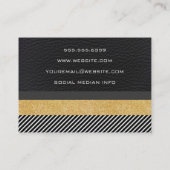 レザーフェイクグリッターとストライプ 名刺 (裏面)